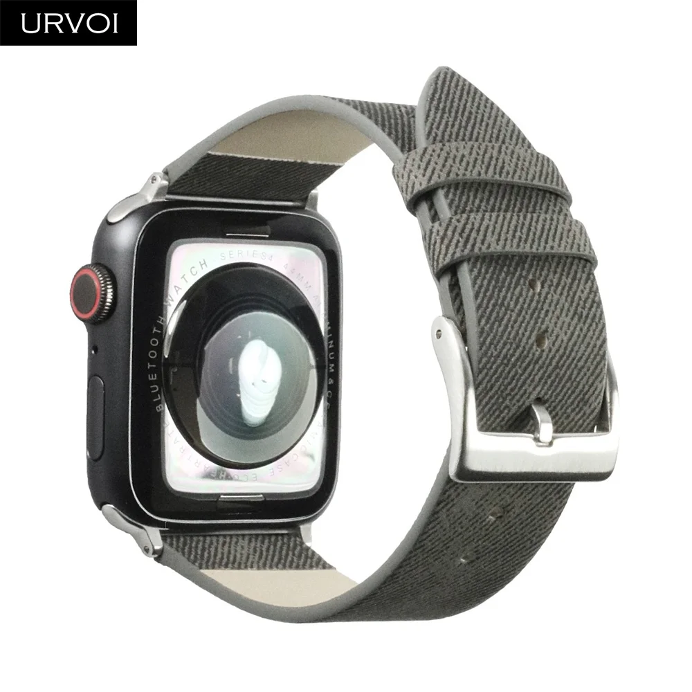 URVOI ремешок для apple watch band series 5 4 3 21 искусственная кожа наручный для iwatch Удобный прочный дизайн с пряжкой 38 42 40 44 мм