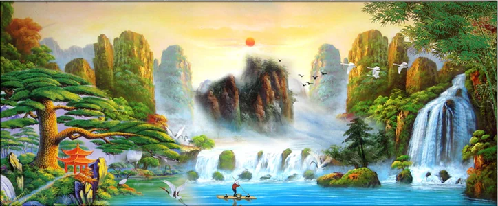

2016 Craft diy 5D Full Diamond 2019 Cross Stitch Needlework diamond painting gift Home decor Welcome waterfall