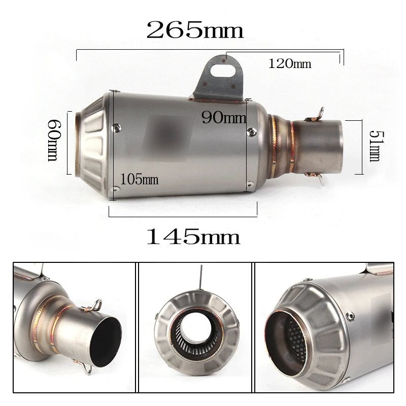 50,8 мм мотоцикл среднего звена трубы из нержавеющей стали глушитель трубы системы для KTM125 250 390