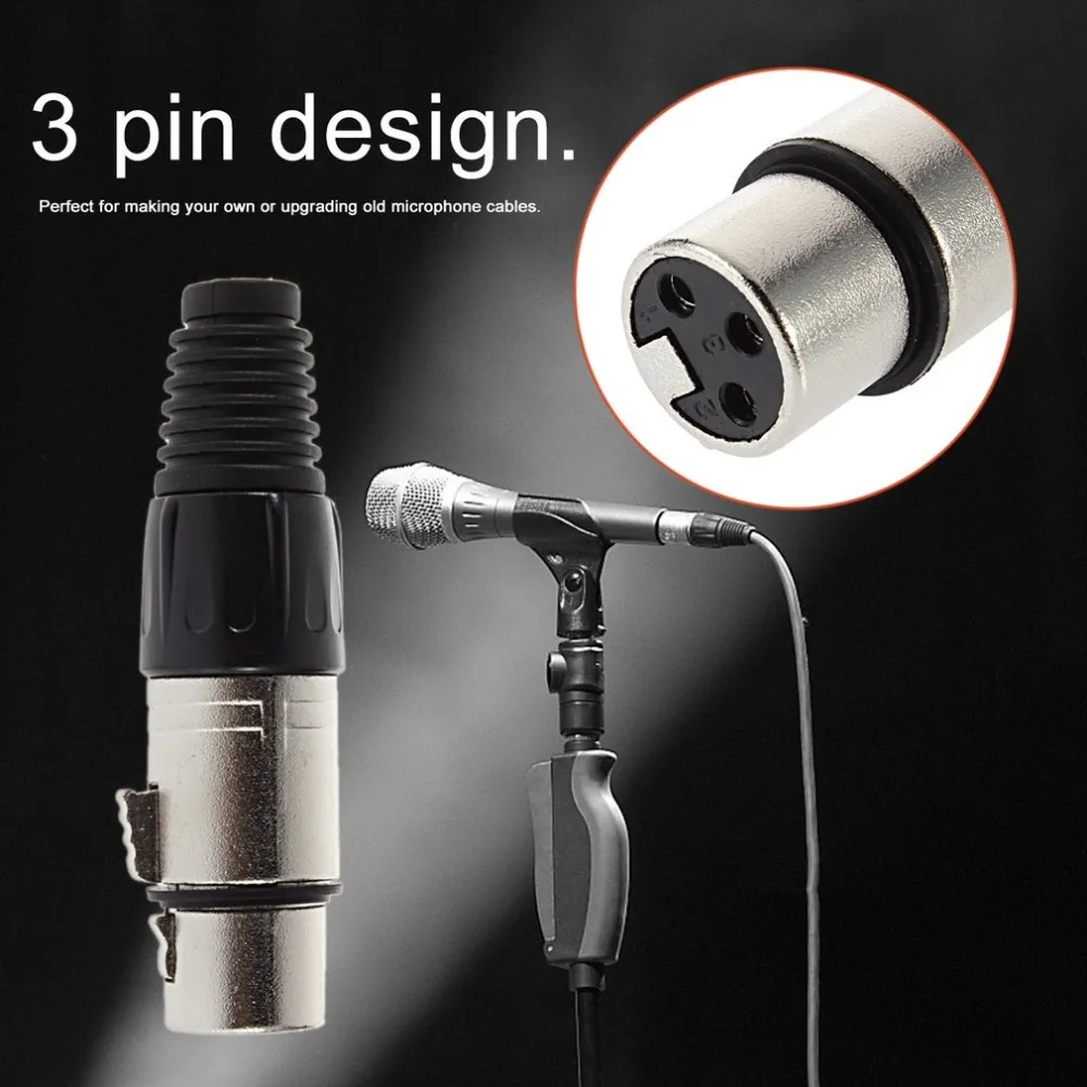 

1Pc Mic Microphone XLR Male Female Type 3-Pin Audio Cable Connector Solder Connection Adapter Mini Portable Accessories
