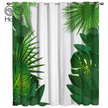 

COCOHouse Tropical Leaves Plant Window Treatments Curtains Valance Curtain Rod Outdoor Kitchen Decor Curtain Panels
