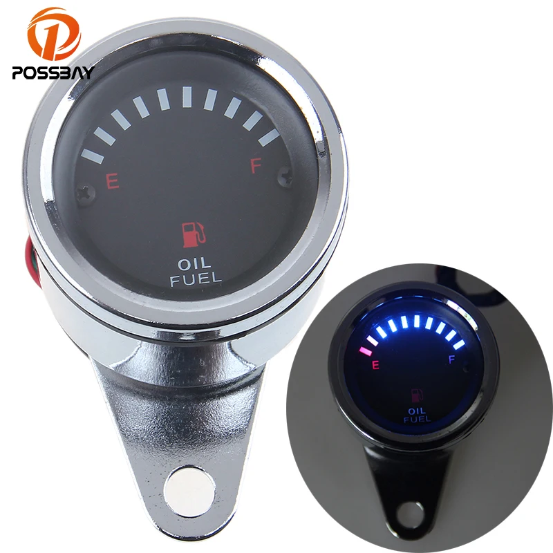 12V Universal Motorcycle Fuel Gauge Meter Digital 10 LED Lights Bicycle
