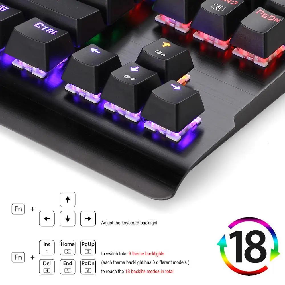 Redragon K561 VISNU Механическая игровая клавиатура RGB с подсветкой 87 клавиш анти-ореолы Водонепроницаемая клавиатура с щелкающим синим переключателем ПК