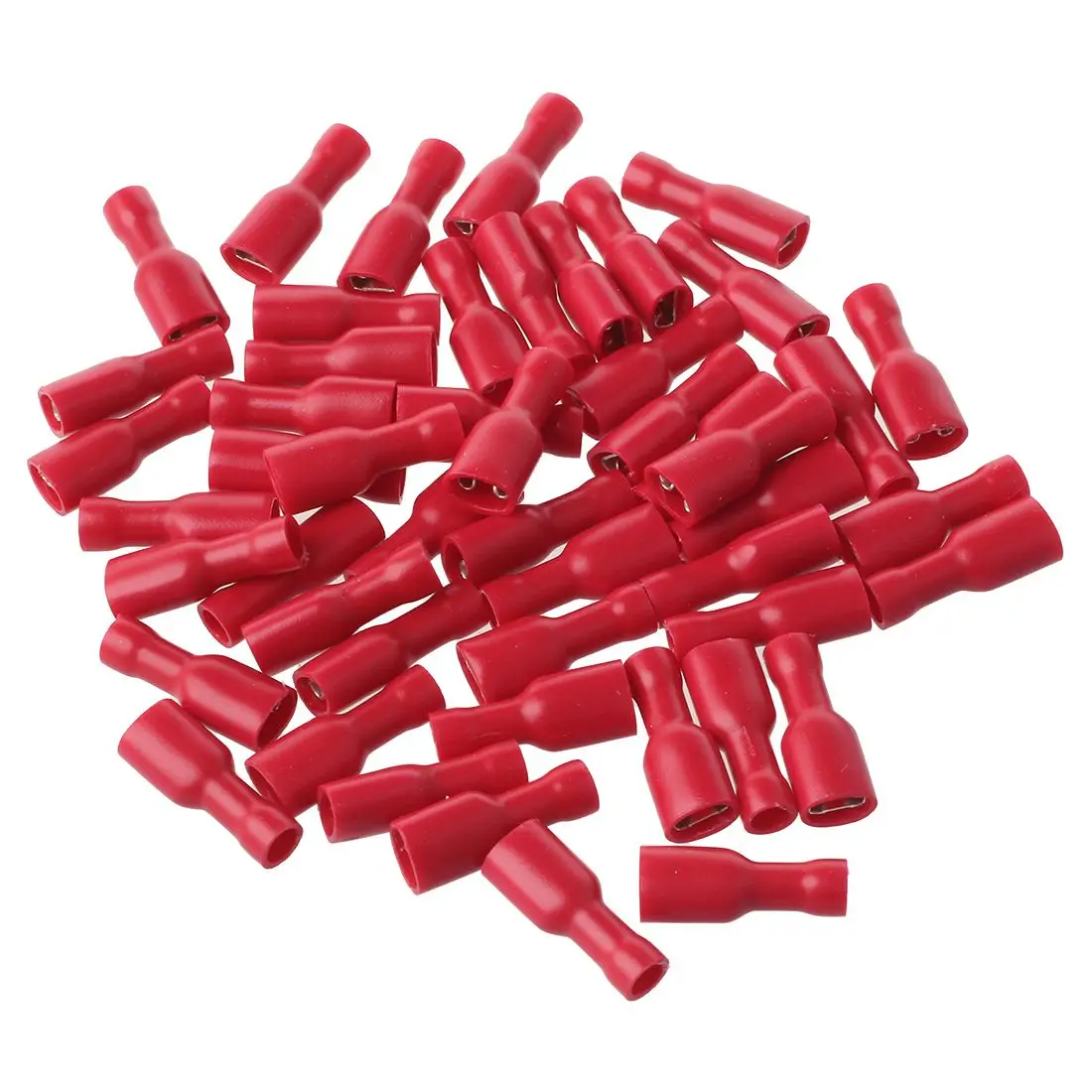 50 pcs New Style Insulated Female Crimp Spade Connectors Terminals Red 4.8mm PVC+Brass | Обустройство дома