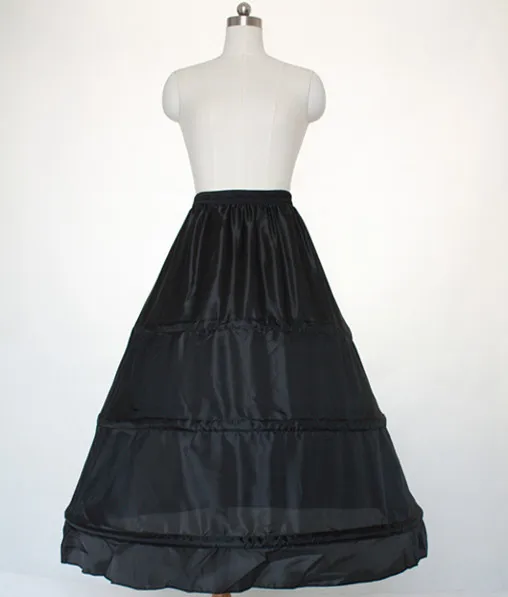 P12b черный 3 обруч Нижняя юбка нижняя юбка принцессы юбка свадебное платье нижнее белье кринолин