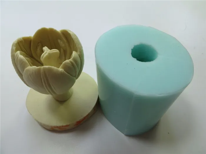 Силиконовая форма для торта, 3D тюльпан, букет цветов, дизайн мыла ручной работы, силиконовая форма, свеча, ароматический камень HC0018