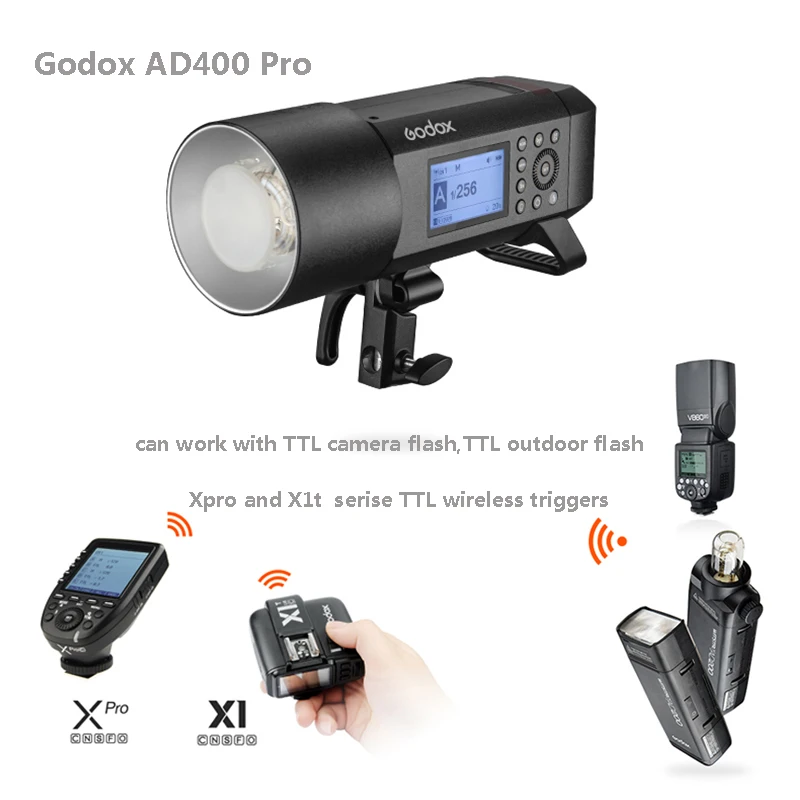 Вспышка Godox AD400 Pro WITSTRO все-в-одном для студийной съемки AD400Pro TTL HSS со встроенной