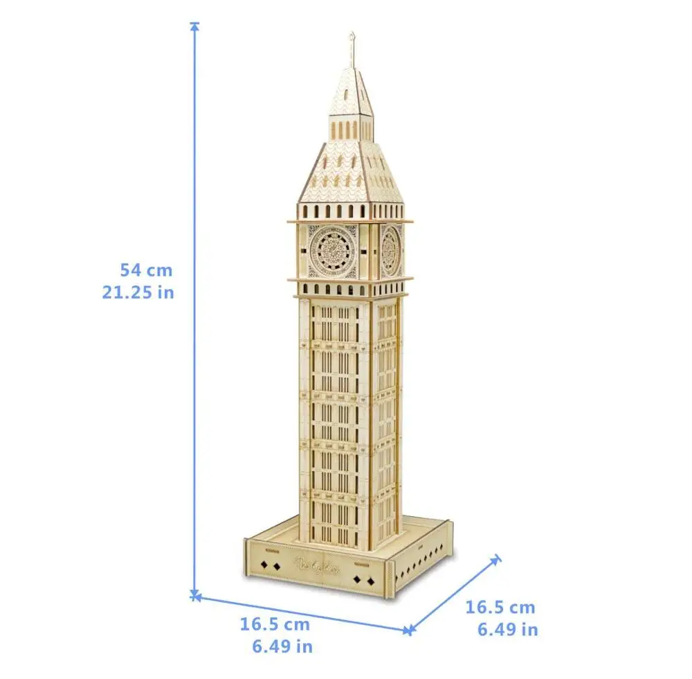 Лазерная резка строительство дерево 3D головоломка Эйфелева Лондонский мост башня пизанского Дубай Himeji замок модель для взрослых детей обучающая игрушка - Color: K