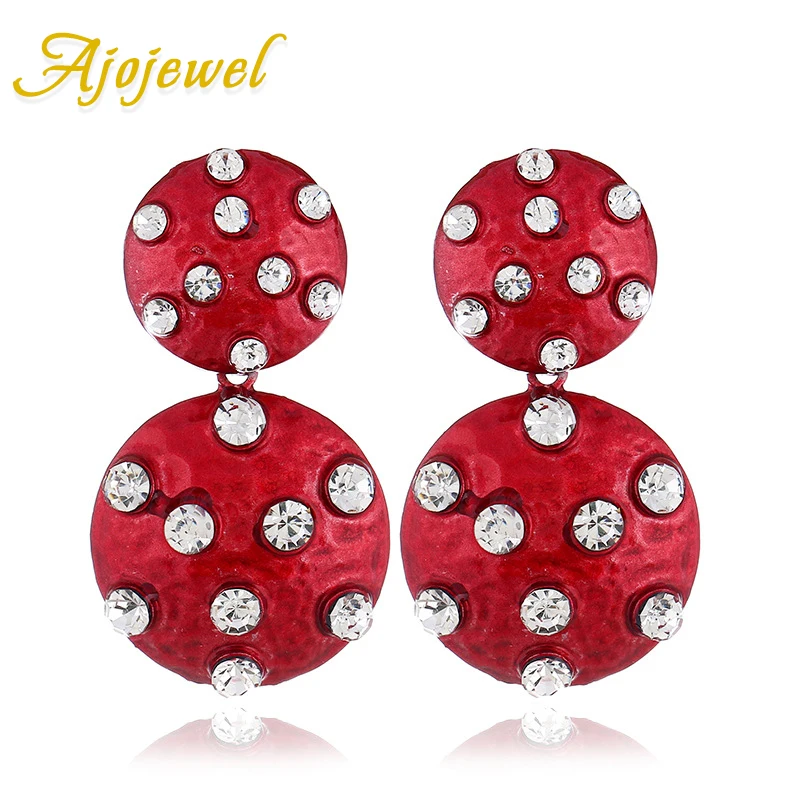 

Ajojewel Bohemia Style Double Round Earrings For Women With Rhinestone Statement Jewelry 2019 Bijoux Femme