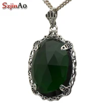 Szjinao Мода Эдварда Аутентичные взрывные филигранные овальные Стразы для женщин Твердое Серебро пробы кулон обработка costom