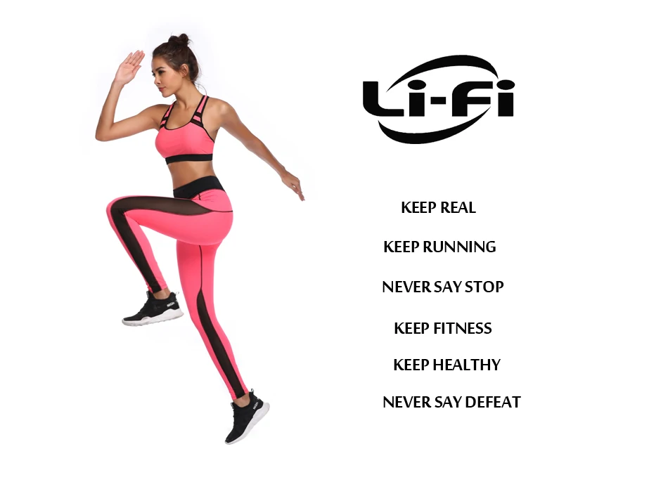 LI-FI Print Yoga Pants Women Unique Fitness Leggings Workout Sports Running Leggings Sexy Push Up Gym Wear Elastic Slim Pants