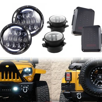 

For Jeep Wrangler 105W 7'' LED Headlight Indicator Signal Tail Fog Light Lamps