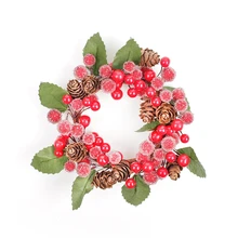 1 шт., искусственный цветок, браслет с ягодами, Рождественская ягода, венок, натуральный сосновый конус, свадебное украшение для дома, сделай сам, цветок, стена, подарочная коробка