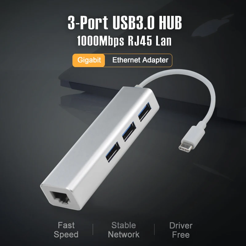 

OFCCOM USB C Ethernet USB 3.0 2.0 to RJ45 Hub 10/100/1000M Ethernet Adapter Network Card USB Lan For Macbook Windows Tpec C