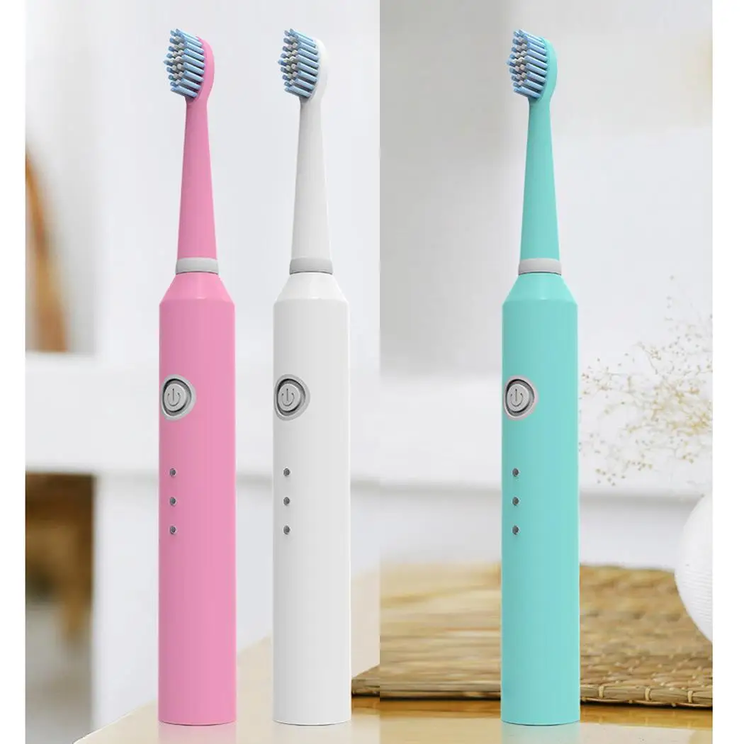 

Electric Toothbrush Waterproof Battery Type Electric Toothbrush Cleaning Low Noise Timing Head Replaceable Whitening Healthy