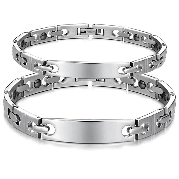 2015 nueva moda joyería de titanio hematita magnética brazaletes igualados amor pulseras set para parejas(