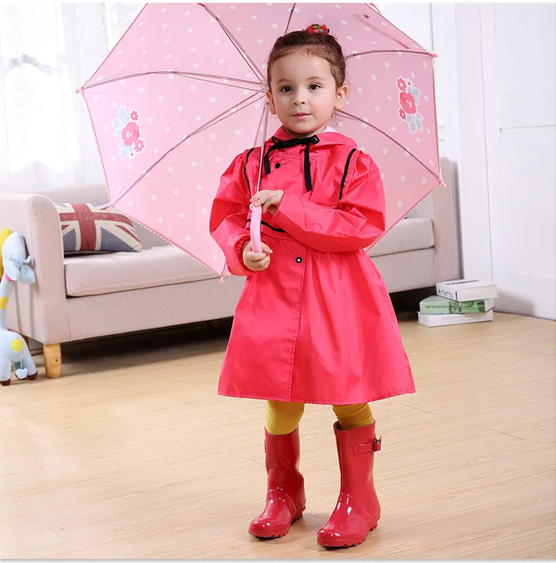 5.Kids Children's Raincoat Rain Coat Poncho Jackets Rainsuit Outdoor Rainwear For Children Girl's Polyester Yellow Red Rain Ponchos