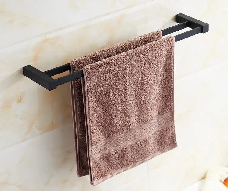 

Black Towel Bar Stainless Steel Double towel bars (length:55cm)