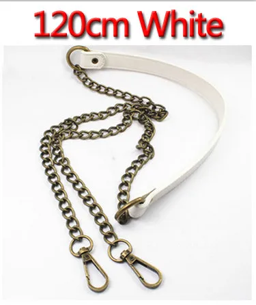 120 см(DIY 60 см-160 см) бронза Цветной Замена цепочки лямки для сумки через плечо яркая ПУ кожа кошелек ручки для сумок пояс - Цвет: 120cm White