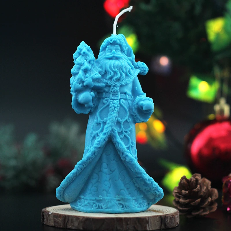 3D Свеча с Сантой силиконовые формы DIY мыло ручной работы плесень Ремесло Смолы глины Рождество украшения инструмент