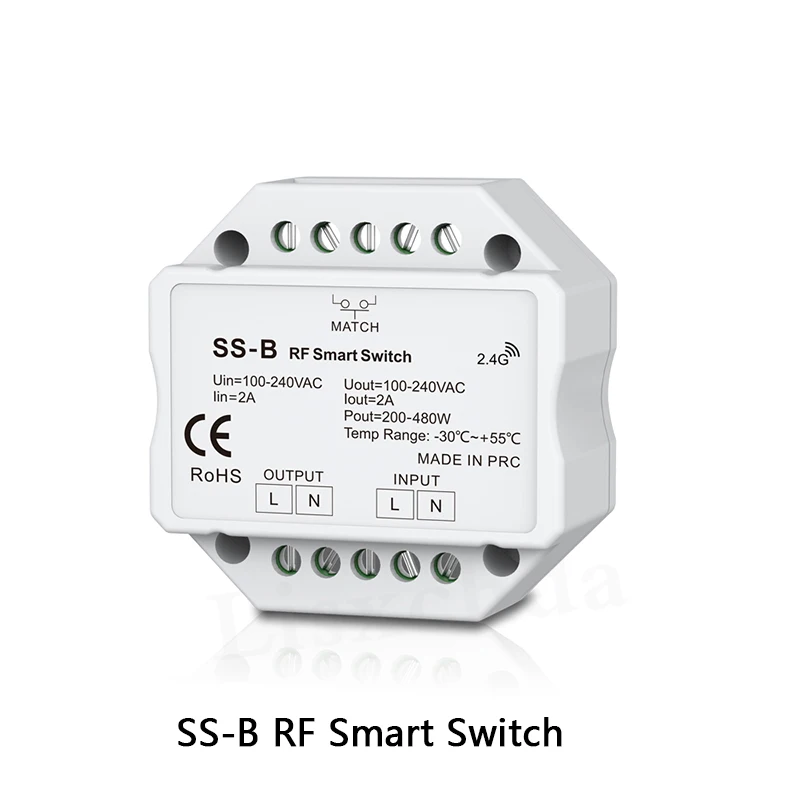 S1-DR/SS-B/S1-B/R1/S1-K/RT6 AC Triac DMX диммер; AC100V-240V, 2,4G дистанционный RF умный переключатель для светодиодный светильник - Color: SS-B