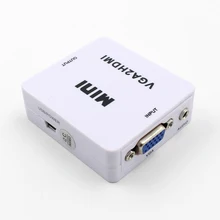 Centechia nuevo mini 1080 p VGA a HDMI Adaptador convertidor VGA2HDMI conector convertidor con audio para PC portátil a HDTV proyector