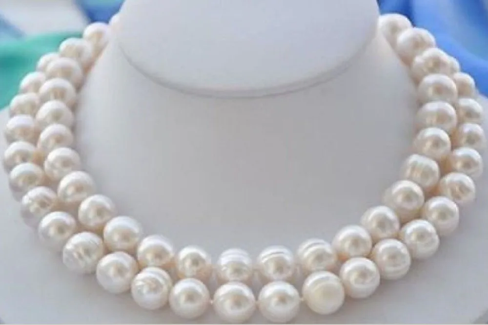 

>>>>charming 32" 12-13mm South sea Natural white baroque pearl necklace 14k yellow