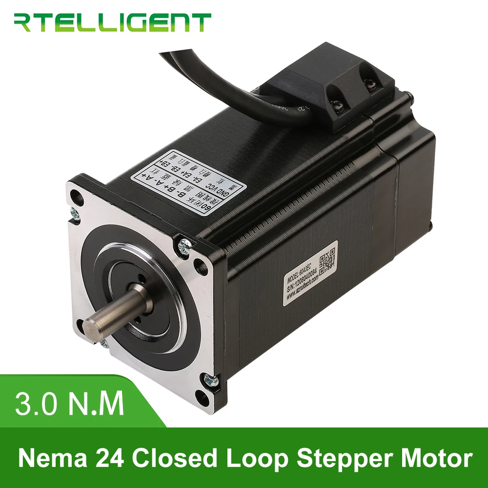 Rtelligent Nema 23 24 60A3EC 3.0N.M 5.0A 2 фазный Гибридный CNC шаговый двигатель с замкнутым контуром легкий серводвигатель