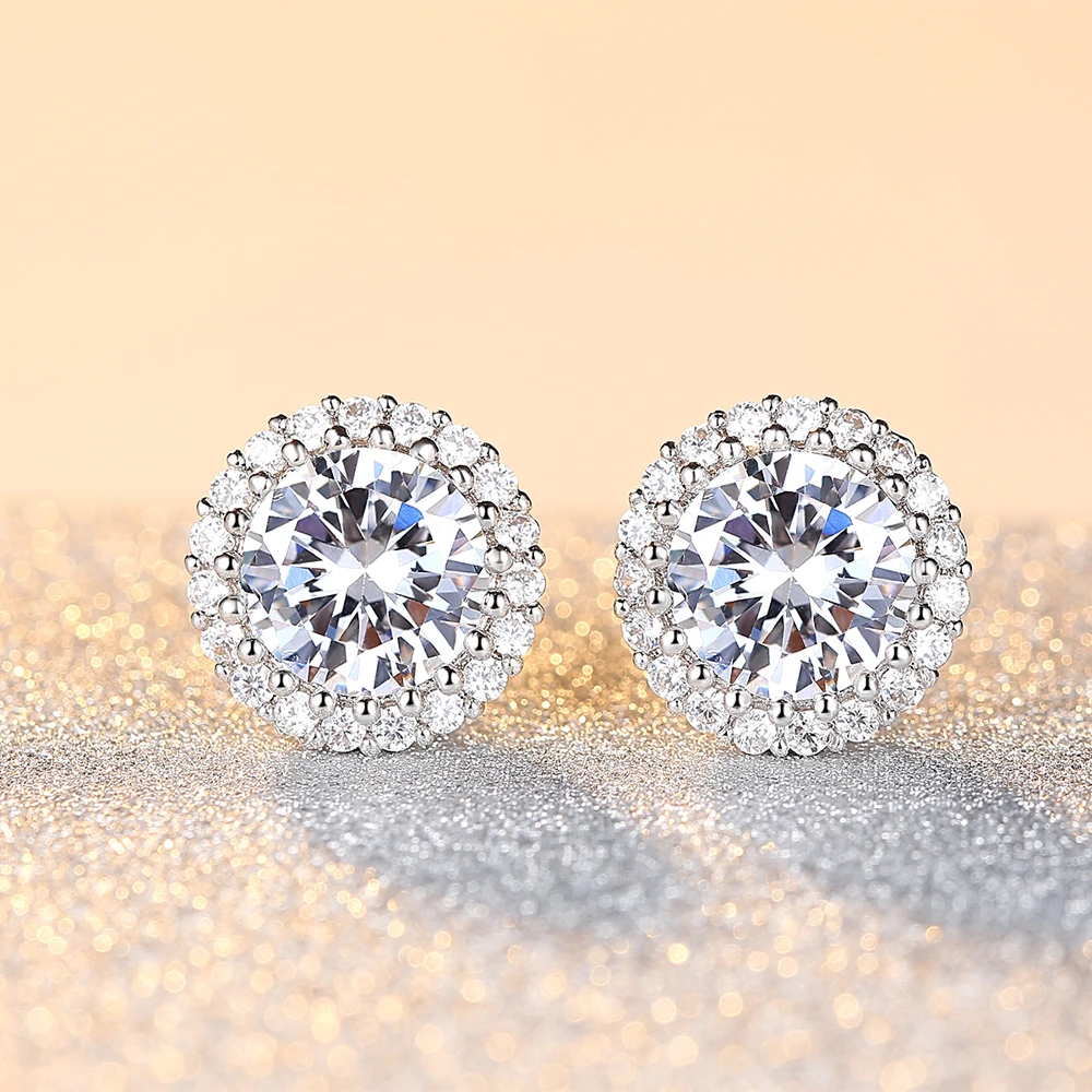 

Fashion Clear Dandelion Shape Cubic Zirconia Crystal Silvery Stud Earrings for Women Jewelry B28