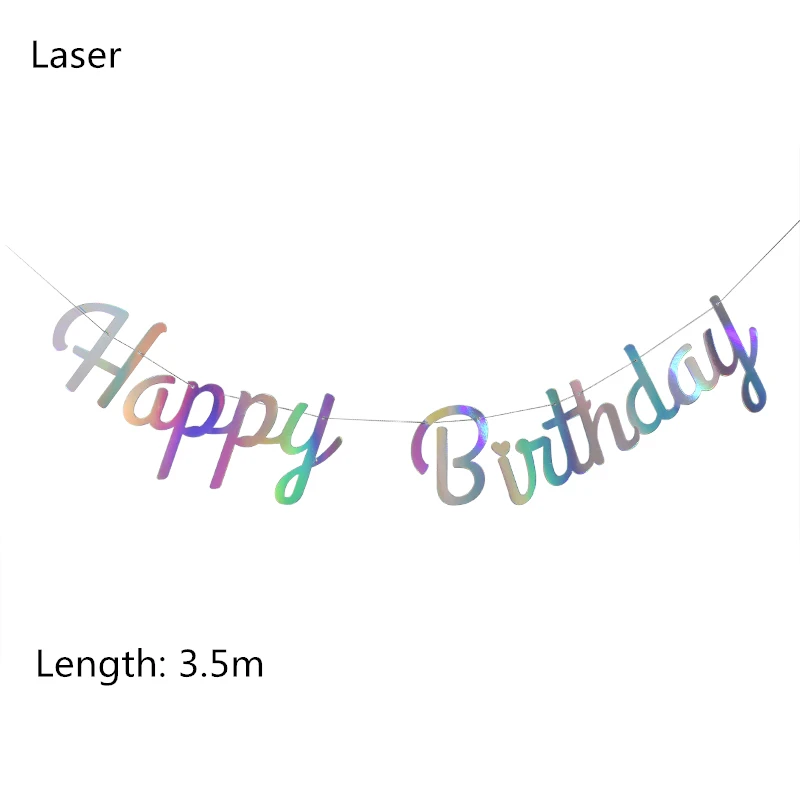 Много тем с днем рождения баннер детский душ День Рождения украшения фото будка с днем рождения гирлянды из флажков - Цвет: Laser Birthday