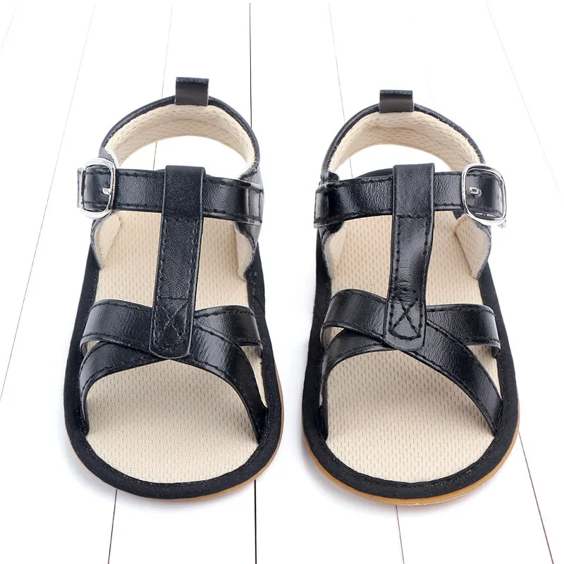 Loozykit/Коллекция года; мягкие однотонные сандалии для маленьких мальчиков и девочек; кожаная обувь для маленьких мальчиков; пляжные сандалии