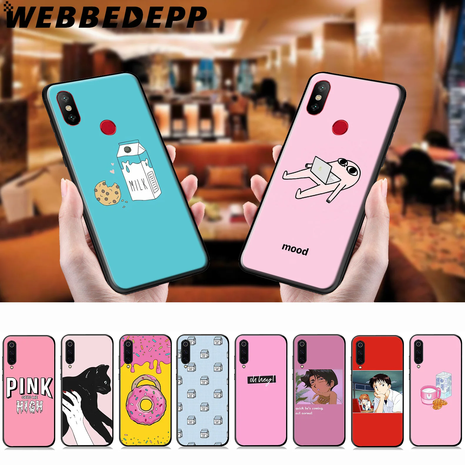 WEBBEDEPP розовый мягкий чехол для Xiaomi Mi 9T 9 8 SE 6 A1 A2 A3 Lite MiA1 MiA2 MiA3 F1 MAX 3 Mi8 CC9E CC9 |