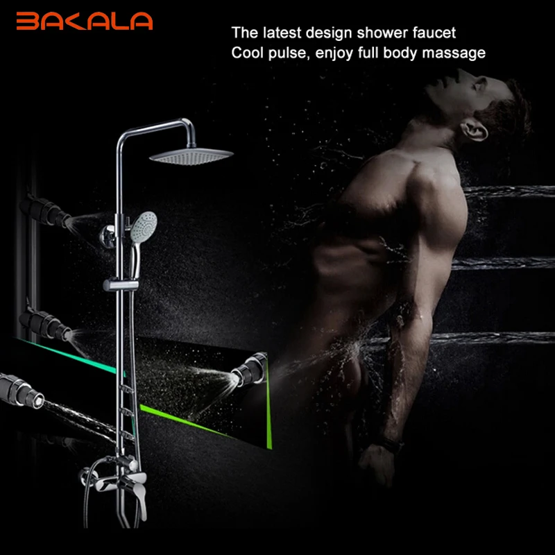 

High quality design bathroom set Thermostat Control rain copper material shower set Constant temperature shower faucet BR-1106