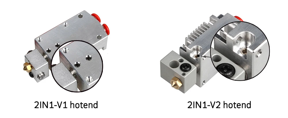 LERDGE 2IN1-V2 Hontend 2 насадки переключение цвета Hotend Diy kit части 3D принтера двойной цвет печатающая головка экструдер 0,4/1,75 мм подарок