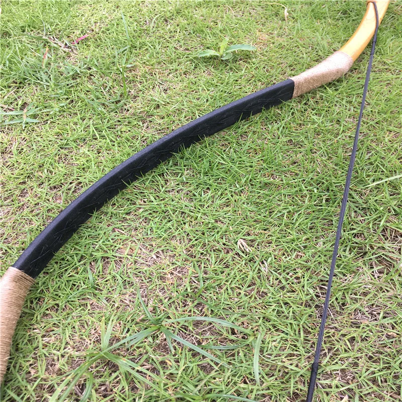 Черный традиционный лук ручной работы изогнутый лук с 25-60LBS+ 6 стрел для охоты на открытом воздухе