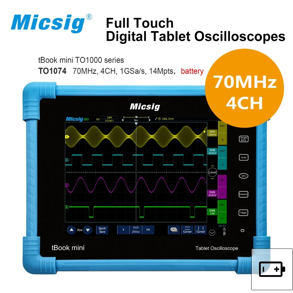 

Micsig digital oscilloscope virtual Automotive diagnostic oscilloscope diy digital tablet oscilloscope kit