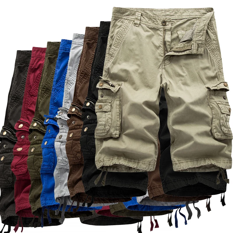 

Cargo Shorts Men 2019 Summer Army Military Tactical Homme Shorts Casual Solid Multi-Pocket Male Cargo Shorts Plus Size