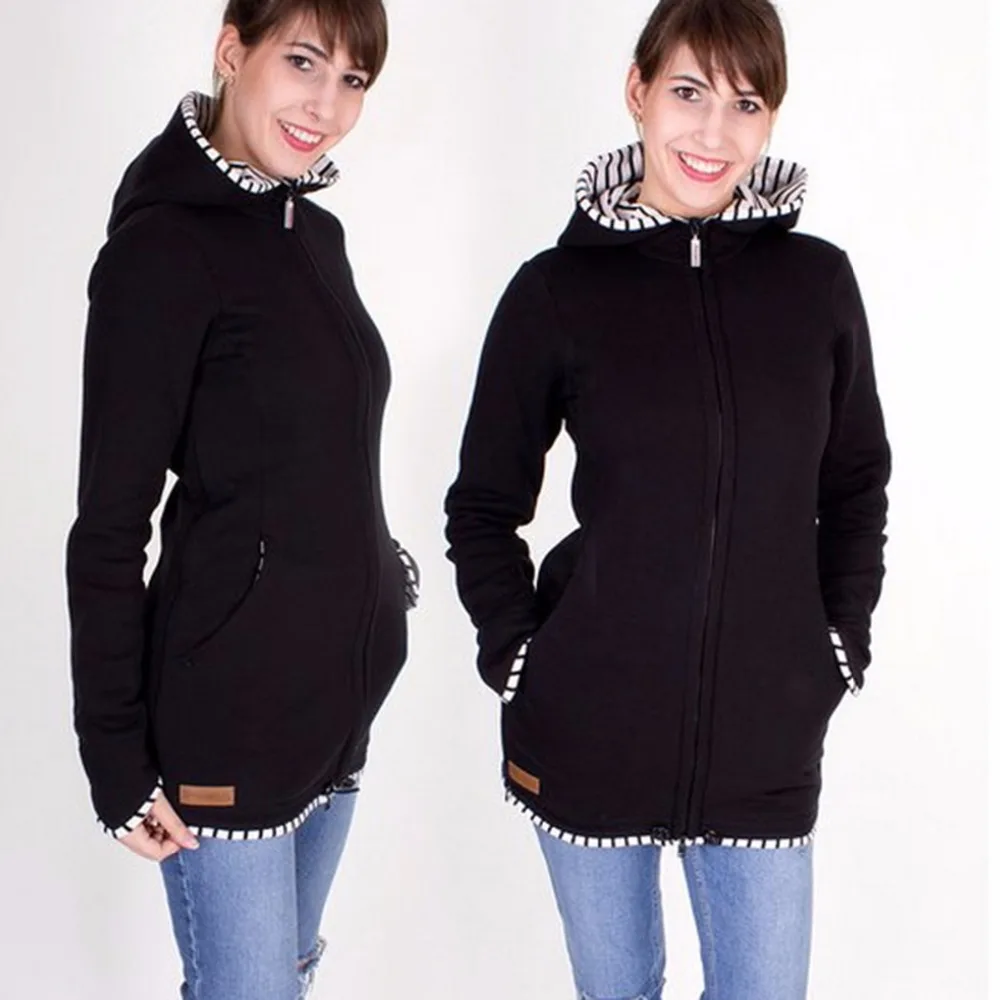 Беременные Многофункциональный кофты теплый хлопок Кенгуру Baby Carrier пальто Одежда для беременных толстовки черный рюкзак-переноска верхняя одежда