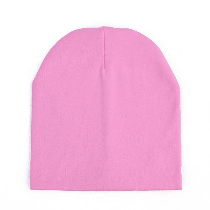 Одноцветная шапка, хлопковая детская шапка, шарф для детей, вязаная шапочка для мальчиков и девочек, милые теплые детские шапки, шарфы, зима, осень, весна - Цвет: pink hat