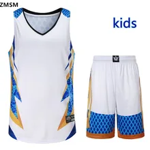ZMSM детский баскетбольный топик Джерси качественная спортивная одежда Комплекты баскетбольной формы Детский Баскетбол рубашка шорты AL