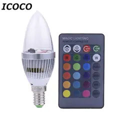 ICOCO 3 W электронные RGB светодиодный свечи пульт дистанционного управления освещением лампочки яркая свеча лампы для рождественской
