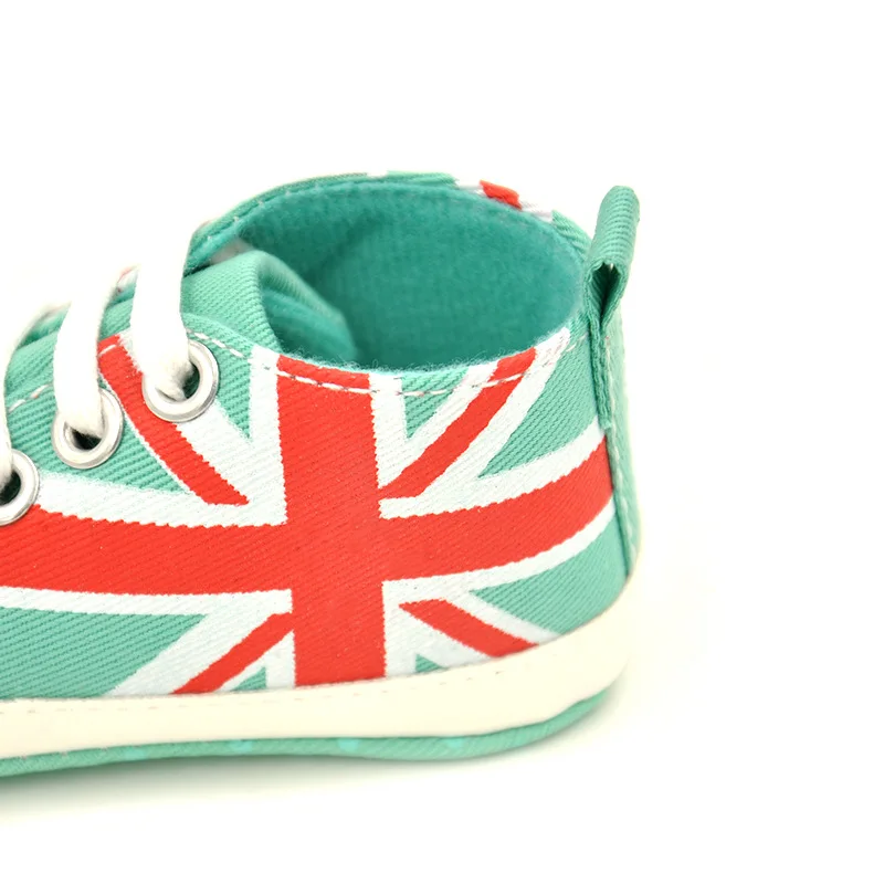 The Union Jack Newborn Shoes Anti-Slip Baby Boy Canvas Shoe Infant First Walker Girls Sneakers Children Plimsolls Boots Flag