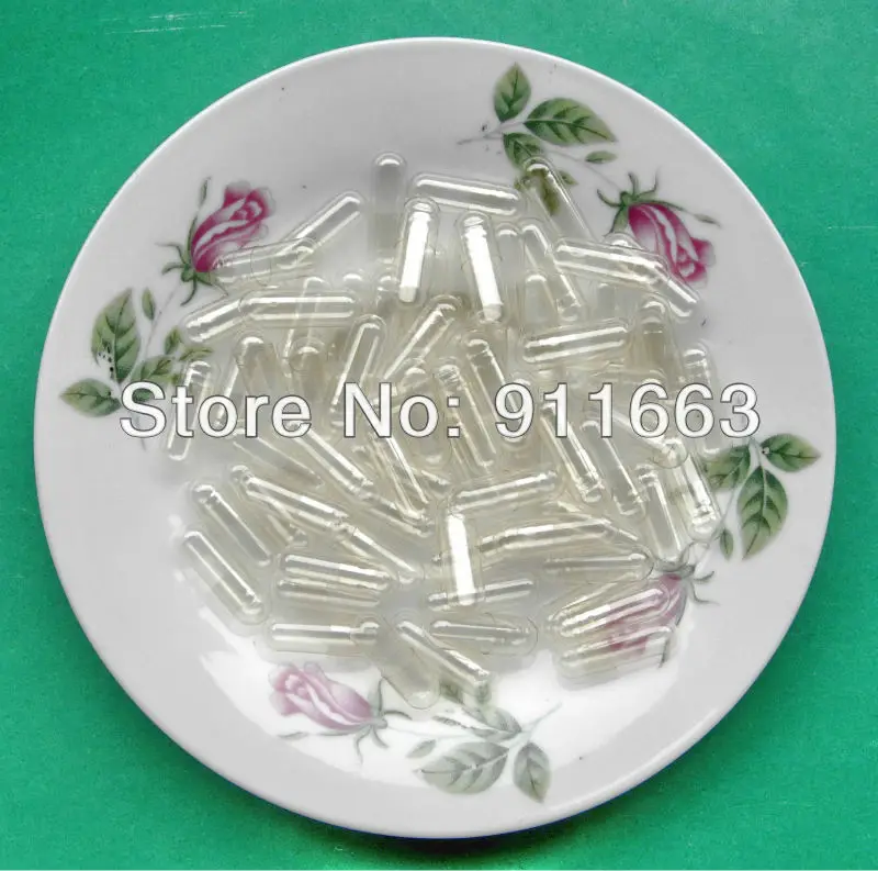 

00# 500pcs! Halal,Koshore!Hard gelatin empty capsule ,Clear transparent!(seperated or joined capsules available)