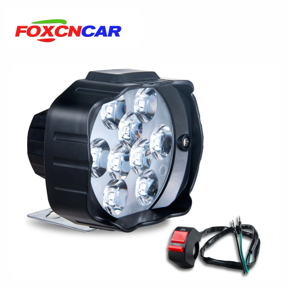 Светодиодный светильник на голову мотоцикла для скутера ATV 12V 6500K противотуманный