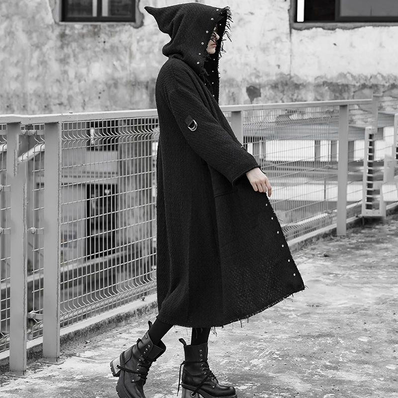 Femlae Black 2018 Couleur Capuchon Collier Femmes Nouveau Corée Mélange Lyh2085 Unique Manches À xitao Complet Solide De Hiver Mode Poitrine Manteau qfZRxwC