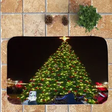 Коралловый бархатный коврик, мягкий коврик для ванной комнаты с рождеством, нескользящий коврик, домашние ковры для декора 40x60 см