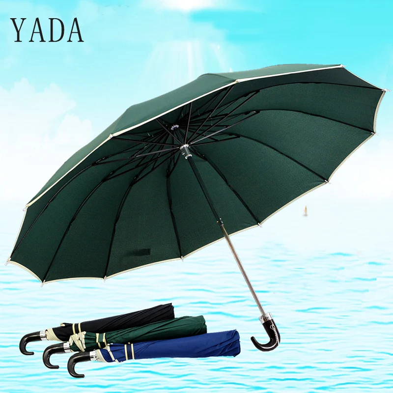 

YADA 12 Bones Design Curved Handle Umbrella Cute Business Folding Umbrellas For Women Men Anti-UV Windproof Rainy Umbrella YD182