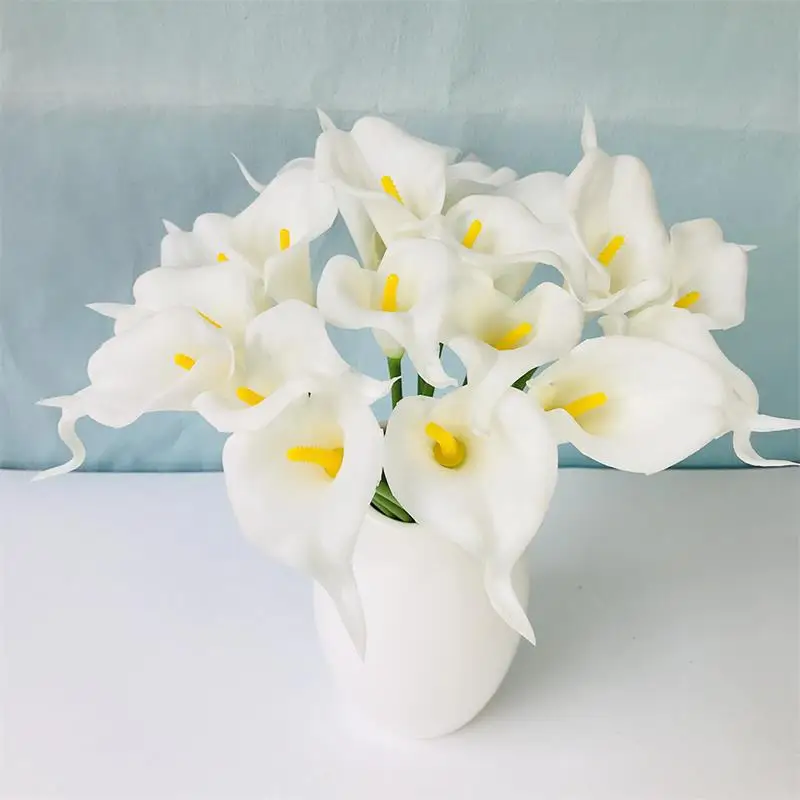 

1PCS 34CM Artificial Calla Lily Flowers Fake Simulation Calla Lily Bridal Wedding Bouquet Bathroom Home Table Decoration fleurs