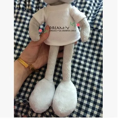 Free shipping  40cm Cute little white rabbit rabbit Ear modelling can be placed on the limbs Plush toy doll baby doll gift