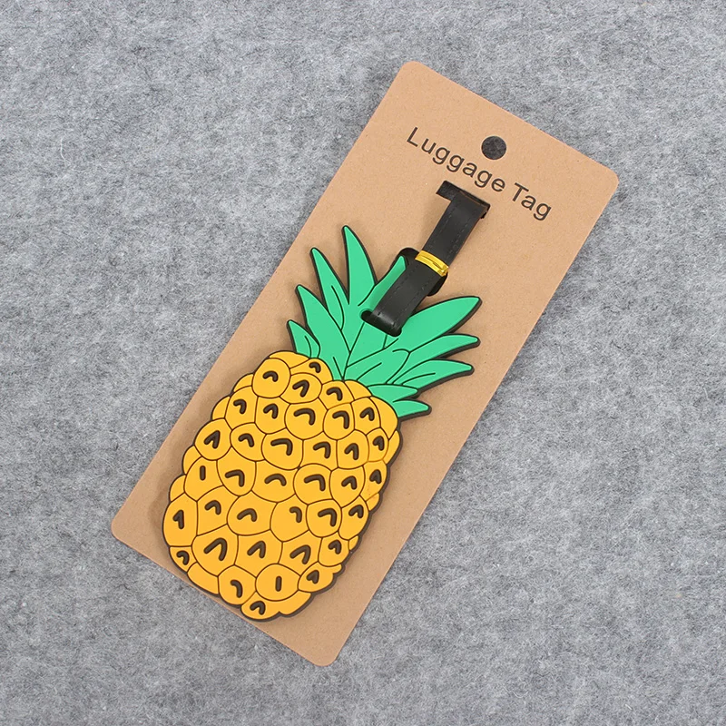 Tavel Accessories Creative Luggage Tag Fruits Cartoon Silica Gel Suitcase ID Addres Holder Baggage Boarding Tags Portable Label